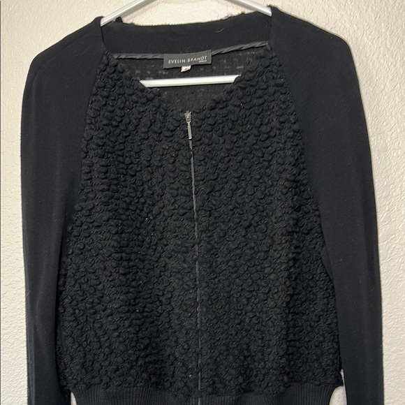 Evelin Brandt Black Textured Zipup 8 - Picture 1 of 8